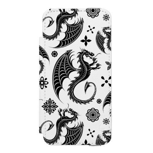 Dragon Black Shape Tattoo Style iPhone SE55s Wallet Case
