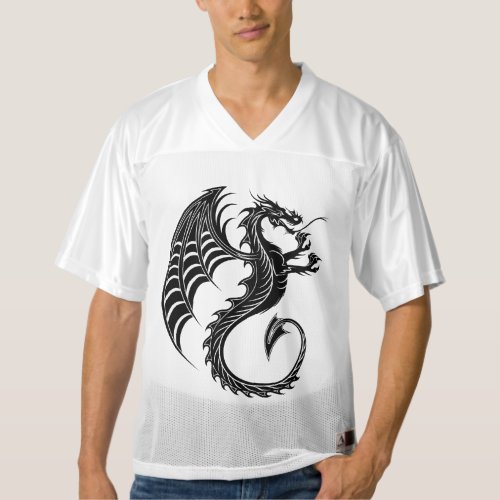 Dragon Black Shape Tattoo Style Mens Football Jersey