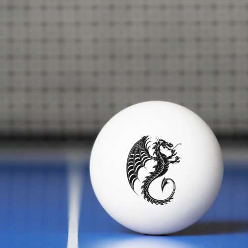 Dragon Black Shape Tattoo Style Ping Pong Ball