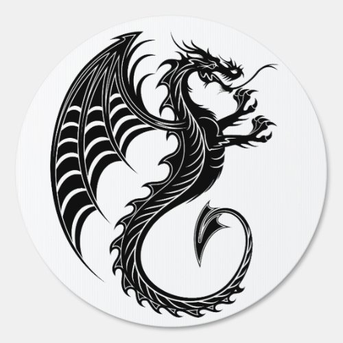 Dragon Black Shape Tattoo Style Sign