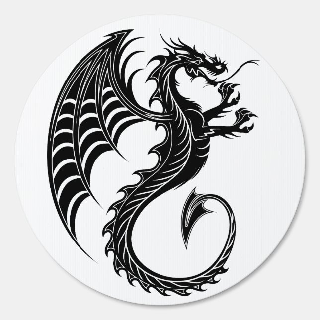 Dragon Black Shape Tattoo Style Sign (Front)