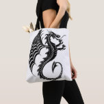 Dragon Black Shape Tattoo Style Tote Bag at Zazzle
