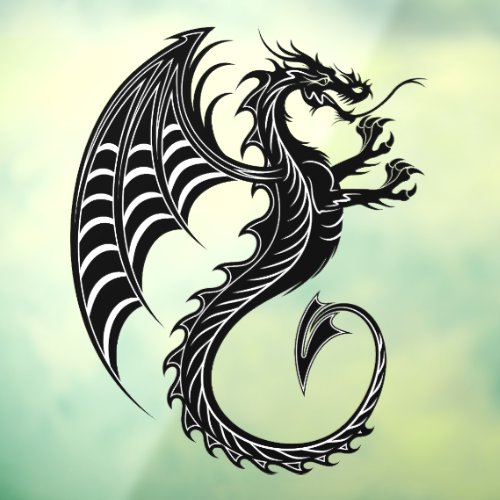 Dragon Black Shape Tattoo Style Window Cling