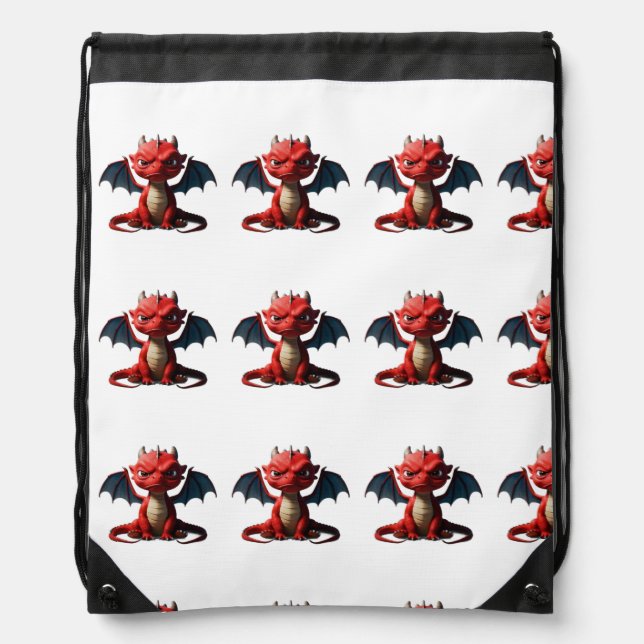 Dragon Blanket- CherryBombCo Exclusive Baby Blanke Drawstring Bag (Front)