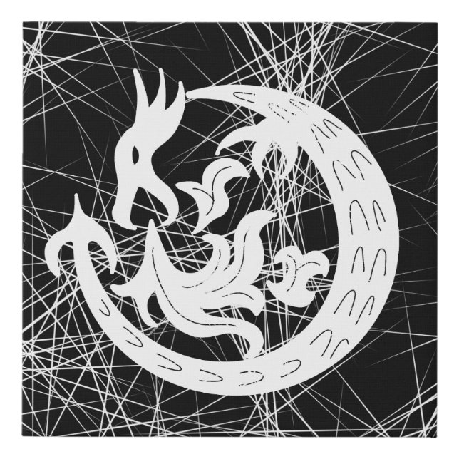 Dragon Blowing Fire Faux Canvas Print (Front)