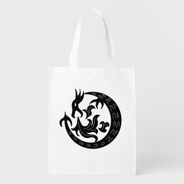Dragon Blowing Fire Grocery Bag (Front)