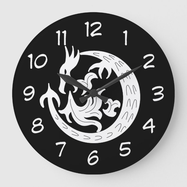 Dragon Blowing Fire Large Clock (Front)