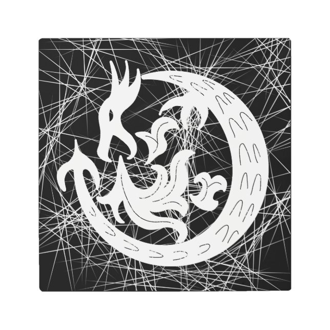 Dragon Blowing Fire   Metal Print (Front)
