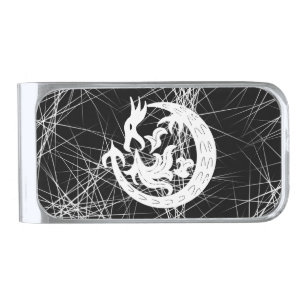 Dragon Blowing Fire Silver Finish Money Clip