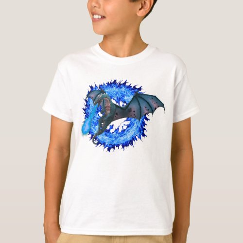 Dragon Blue Fire Breathing Personalized T_Shirt