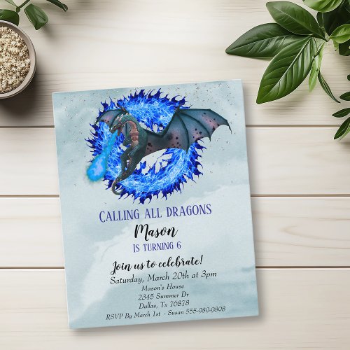 Dragon Blue Fire Budget Birthday Party Childs