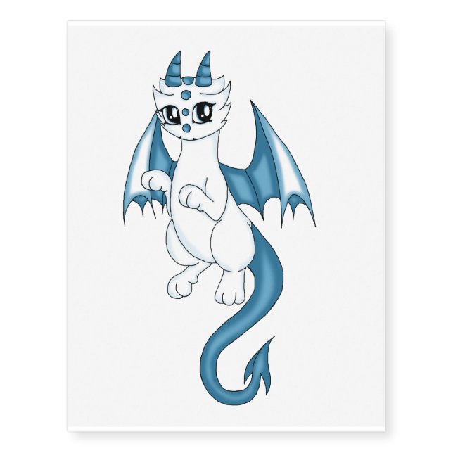 Dragon blue temporary tattoos (Front)
