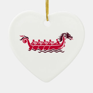 Dragon boat ceramic ornament