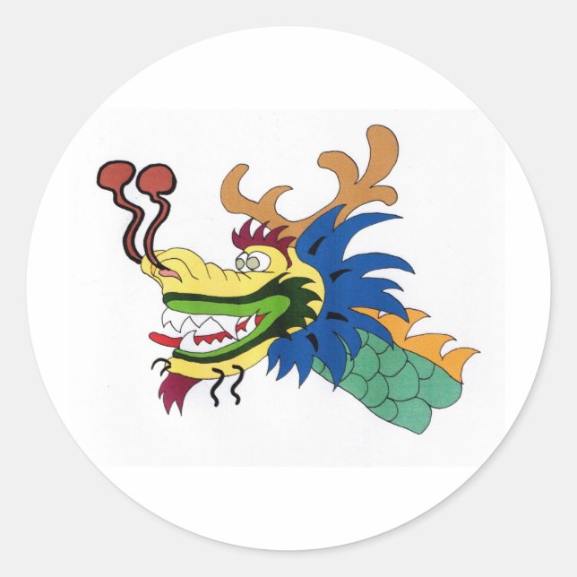 Dragon boat classic round sticker (Front)