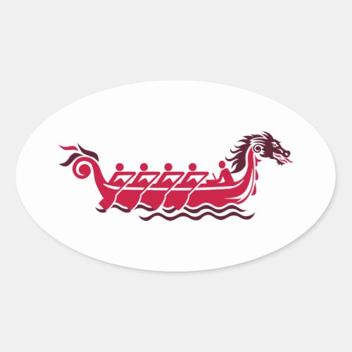 Dragon boat oval sticker