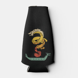 Dragon Boat Paddling Vintage Look Bottle Cooler