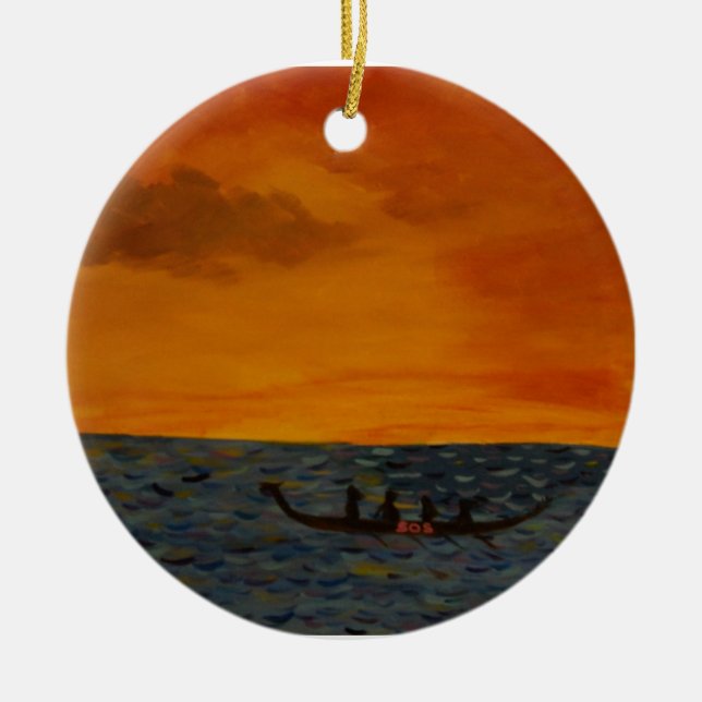 Dragon Boat Race Ceramic Ornament (Front)