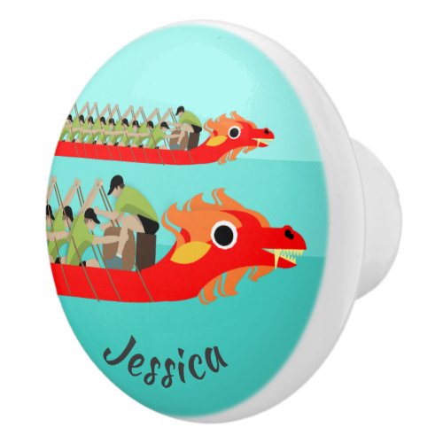 Dragon Boat Racing Ceramic Knob