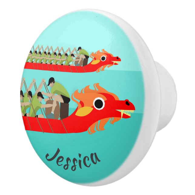 Dragon Boat Racing Ceramic Knob (Right)