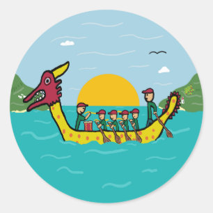 Dragon Boat Racing Classic Round Sticker