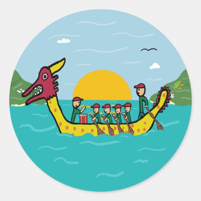 Dragon Boat Racing Classic Round Sticker (Front)
