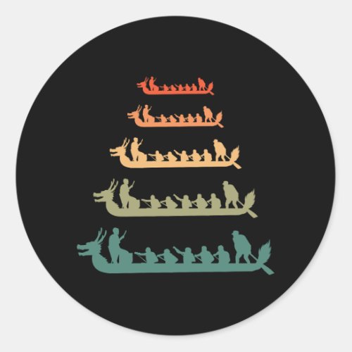 Dragon Boat Racing Crew Paddlers Water Sport Classic Round Sticker