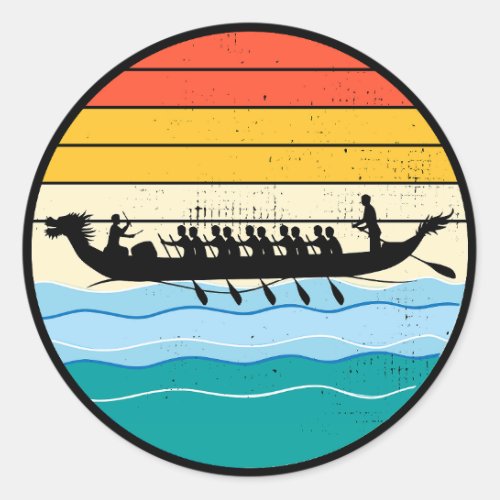 Dragon Boat Racing Crew Paddlers Water Sport Classic Round Sticker
