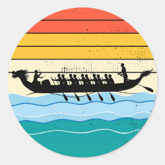 Dragon Boat Racing Crew Paddlers Water Sport Classic Round Sticker