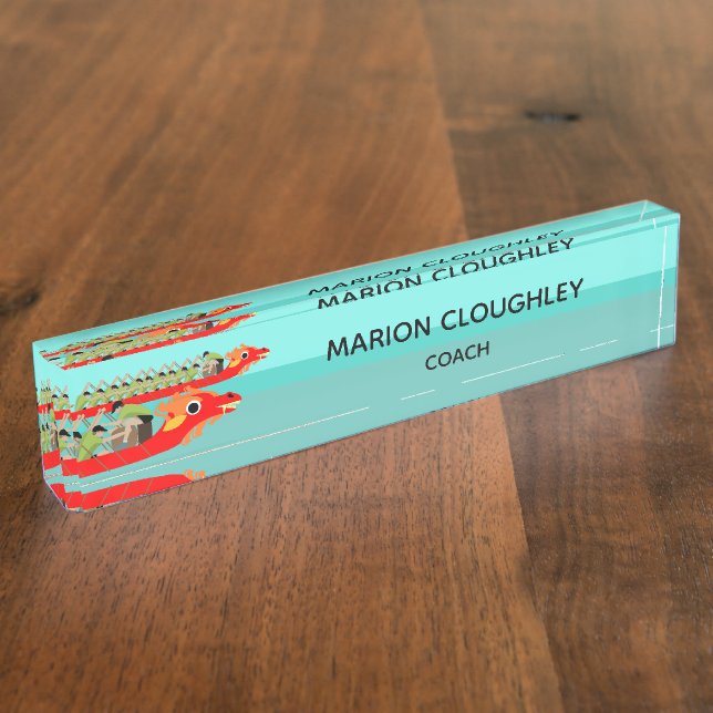 Dragon Boat Racing Desk Name Plate (Side)