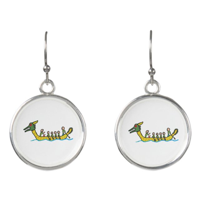 Dragon Boat Racing Earrings (Front)