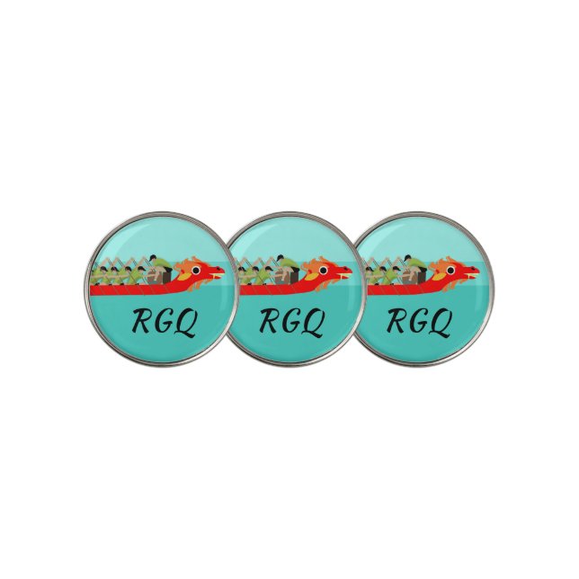 Dragon Boat Racing Golf Ball Marker (3 Up)