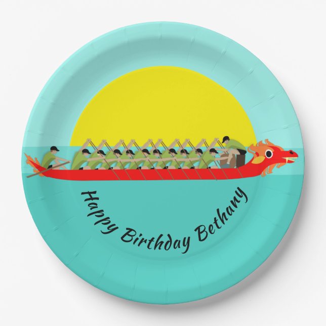 Dragon Boat Racing Paper Plates (Front)