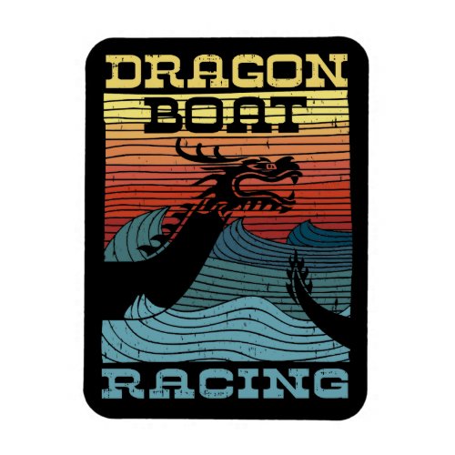 Dragon Boat Racing Retro Look Magnet