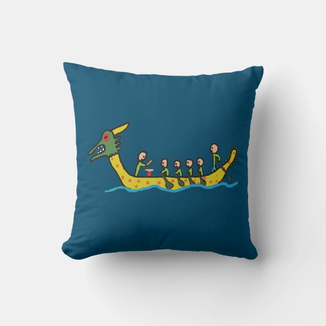 Dragon Boat Racing Throw Pillow (Front)