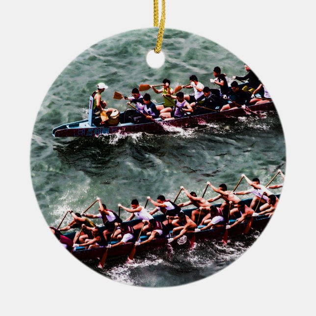Dragon Boats e1 Ceramic Ornament (Front)