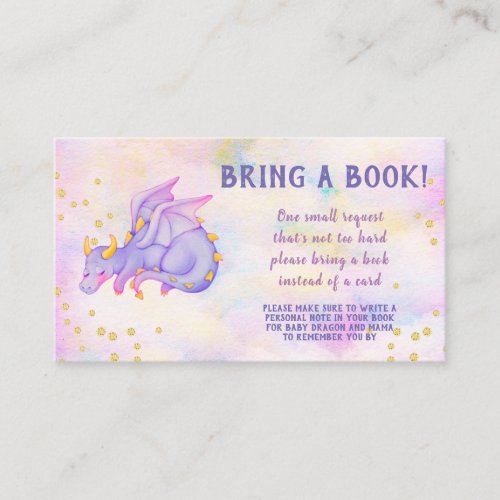 Dragon Book Request Baby Shower Enclosure Card