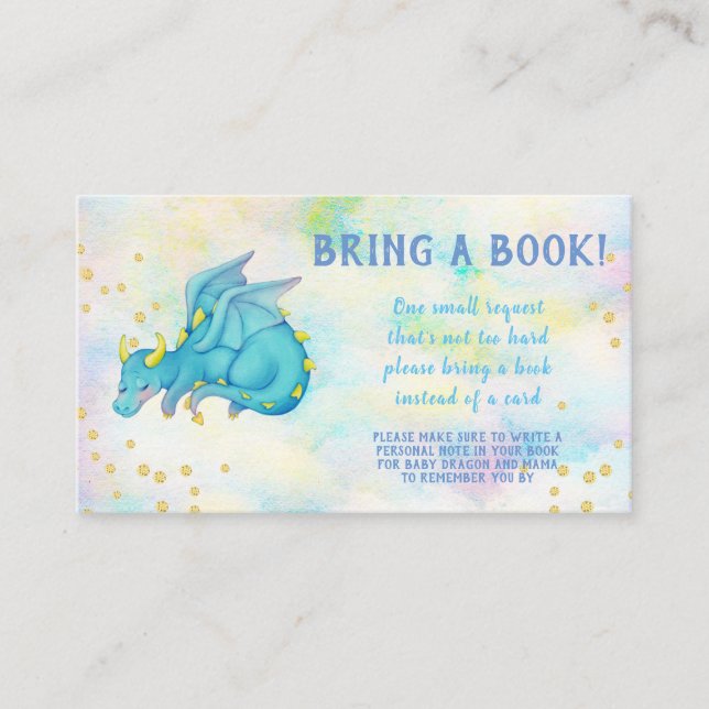 Dragon Book Request Baby Shower Enclosure Card (Front)