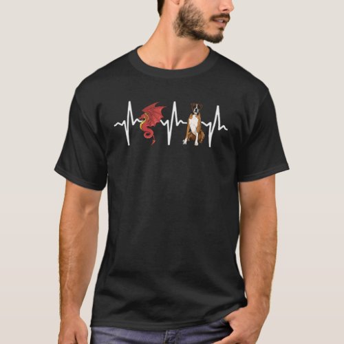 Dragon Boxer Heartbeat Dog T_Shirt