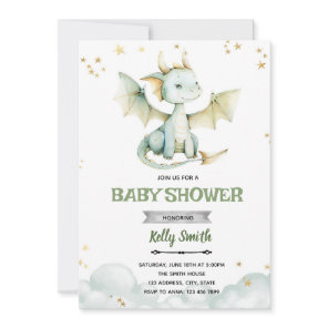 Dragon boy baby shower invitation