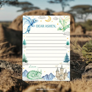 Dragon Boy Birthday Time Capsule Note Message Card