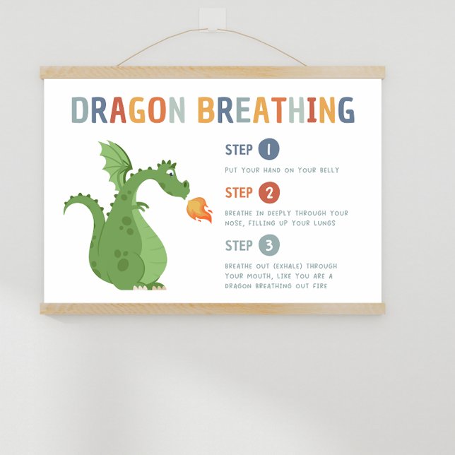 Dragon Breathing Strategy Classroom Poster (dragon breathing, breathing strategy, teacher resources, educational resources)