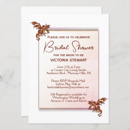 Dragon Bridal Shower Invitation