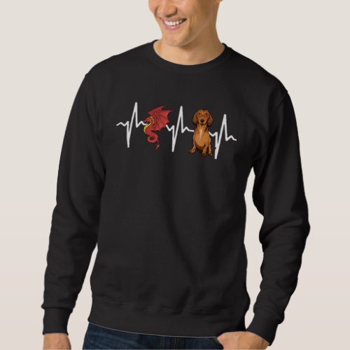 Dragon Brown Dachshund Heartbeat Dog Sweatshirt