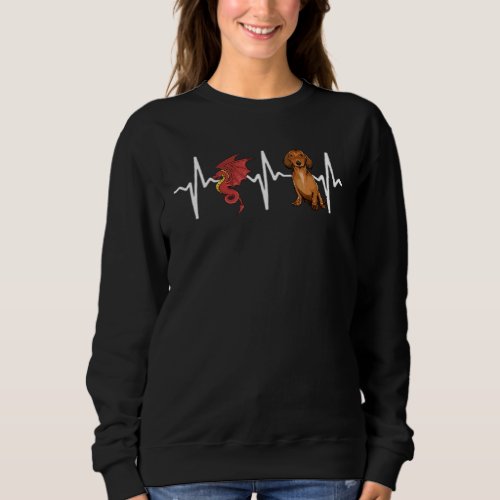 Dragon Brown Dachshund Heartbeat Dog Sweatshirt