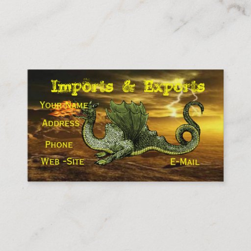 Customizable Dragon business cards fully customizable