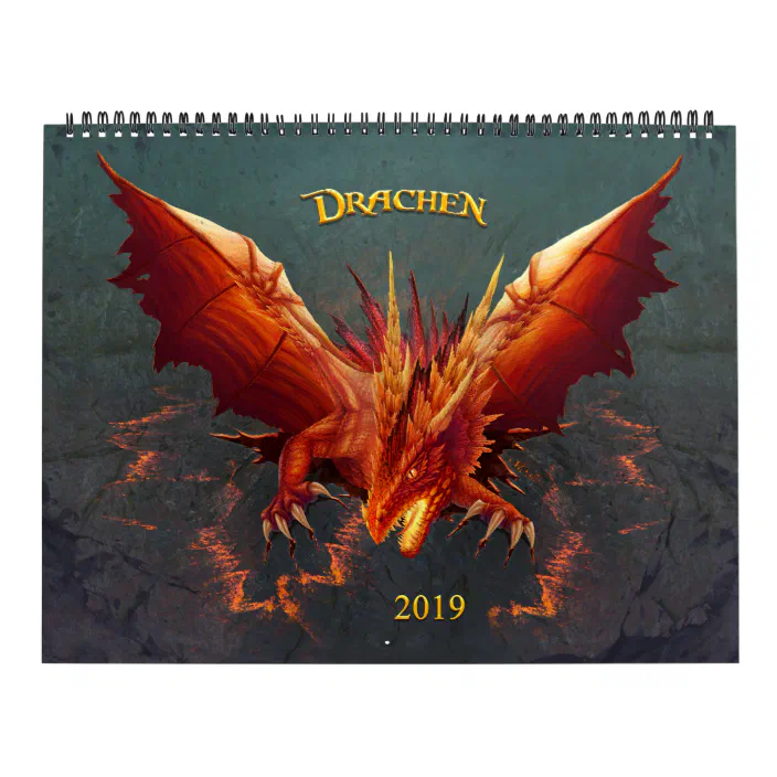 Dragon Calendar 2023 Dragon Calendar, Dragon Calendar (36Cm X 28Cm) | Zazzle.com