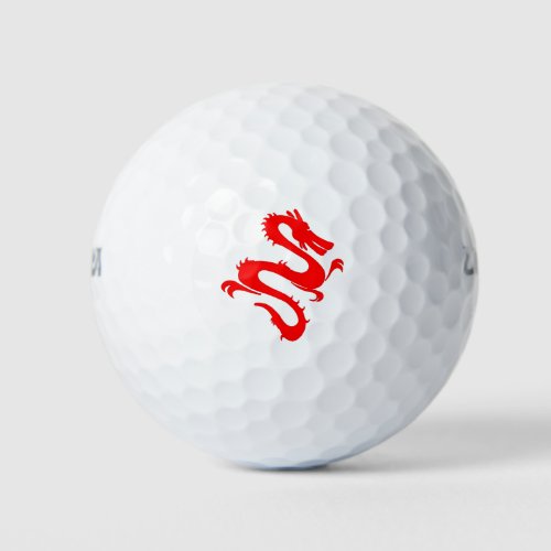 Dragon Calligraphy Red Asian Brush Stroke Friendly Golf Balls