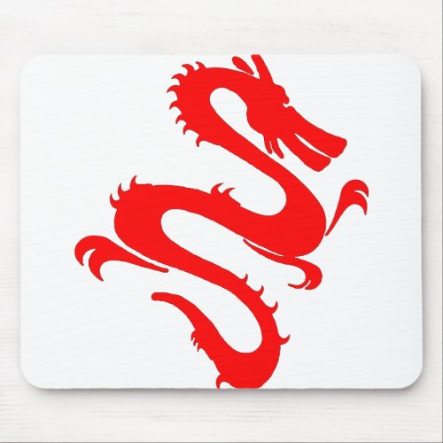 Dragon Calligraphy Red Asian Brush Stroke Friendly Mouse Pad