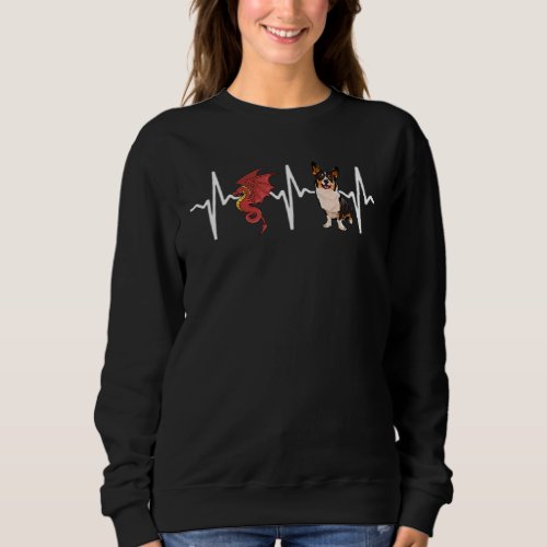 Dragon Cardigan Welsh Corgi Heartbeat Dog Sweatshirt