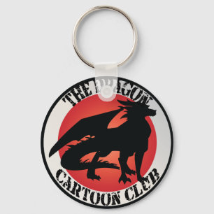 Dragon Cartoon Club Badge Keychain